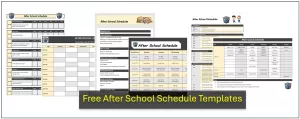 After School Schedule Templates