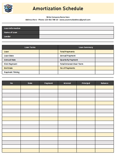 Amortization Schedule Template 06