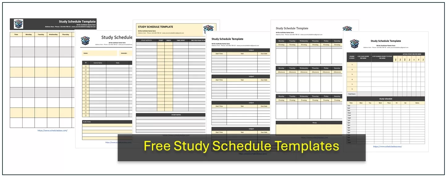 Study Schedule Templates