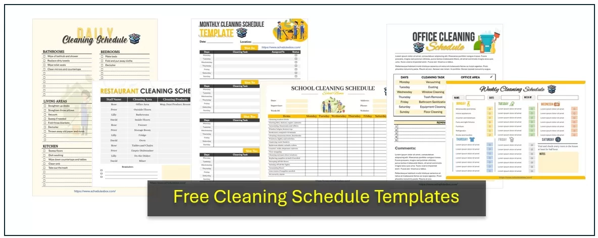 Cleaning Schedule Templates