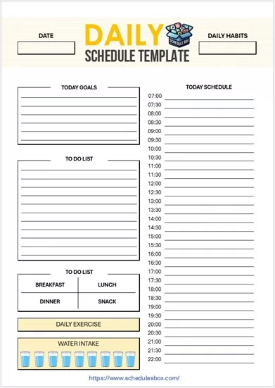 Daily Itinerary Template