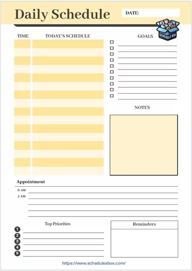 Daily Organizer Template