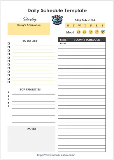 Day-to-Day Planner Template