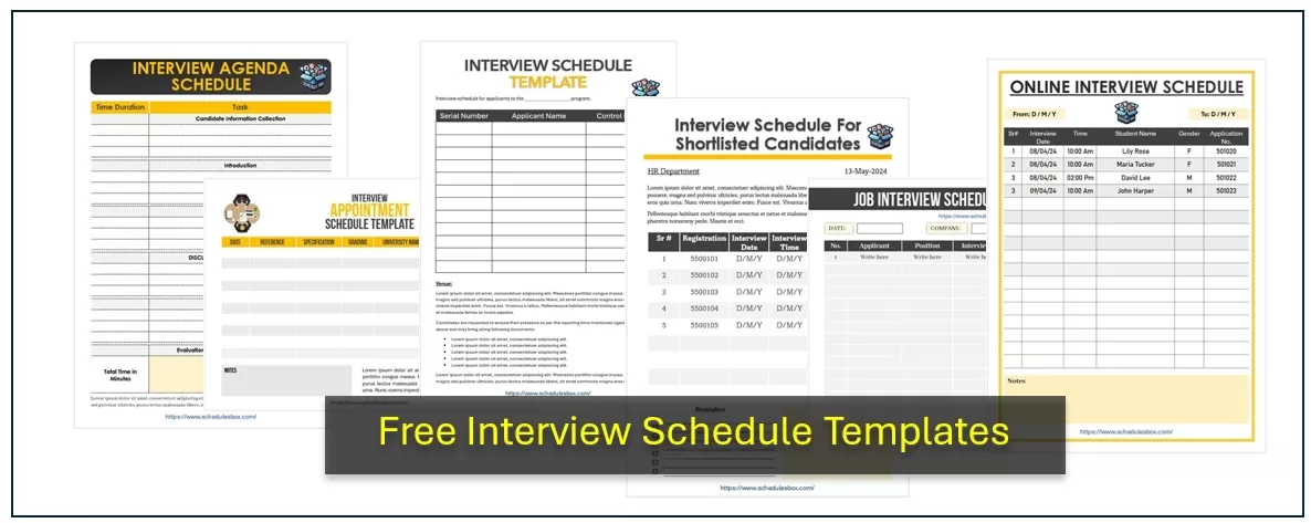 Interview Schedule Templates