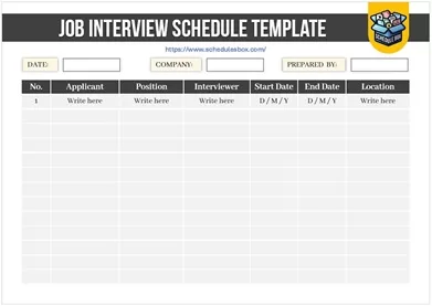 Job Interview Schedule Template