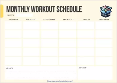 Monthly Workout Schedule Template