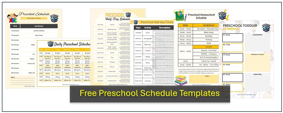 Preschool Schedule Templates