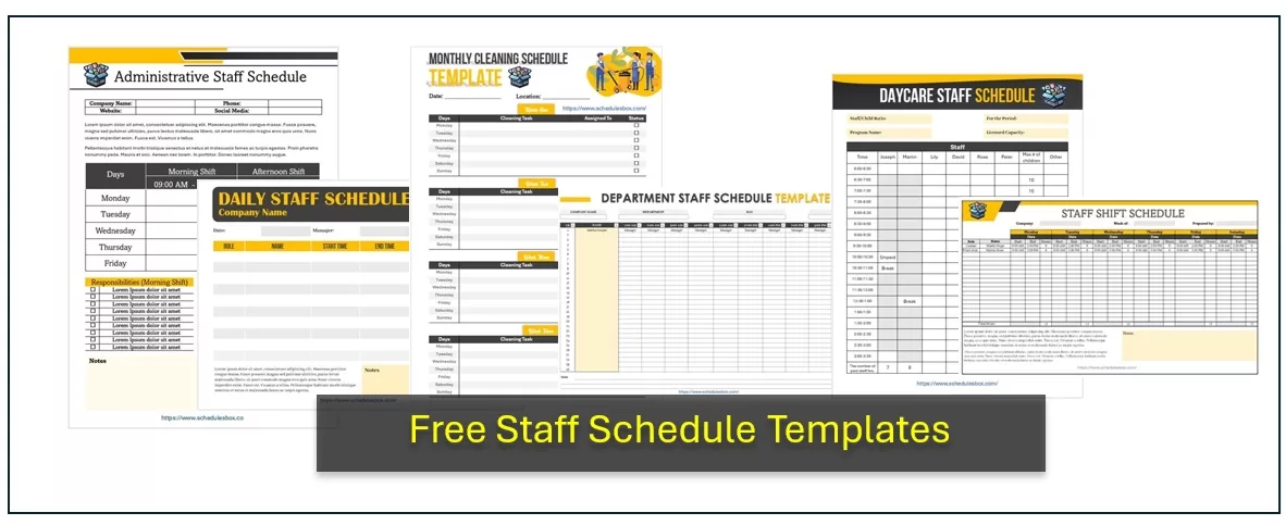 Staff Schedule Templates